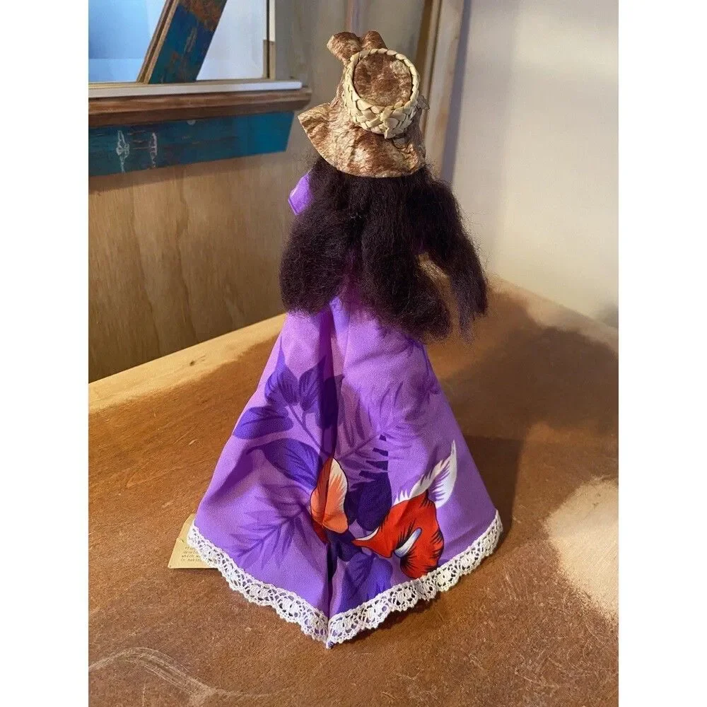 VINTAGE HAWAIIAN DOLL handcrafted holomu'u MAKALEKA 1970's tapa mache face